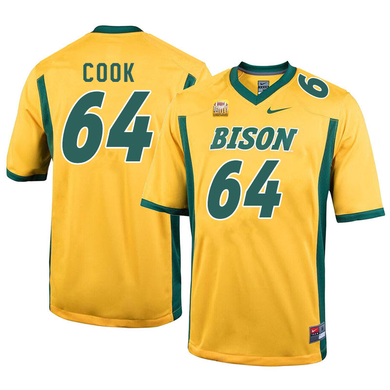 Men #64 Brendan Cook North Dakota State Bison College Football Jerseys Sale-Yellow - Click Image to Close